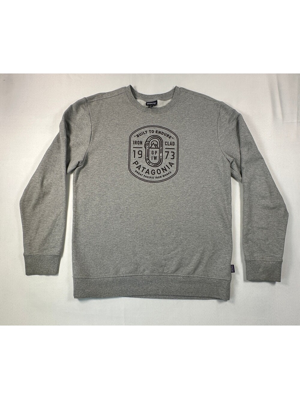 Patagonia Built to Endure Crew Sweatshirt Men's Medium Grey Graphic Pullover